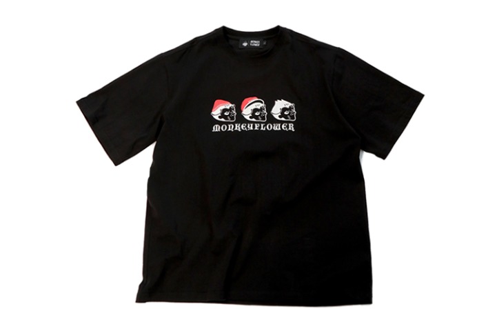 공용 몽키 트리오 프린트 티셔츠/MS0WTS25U BLACK